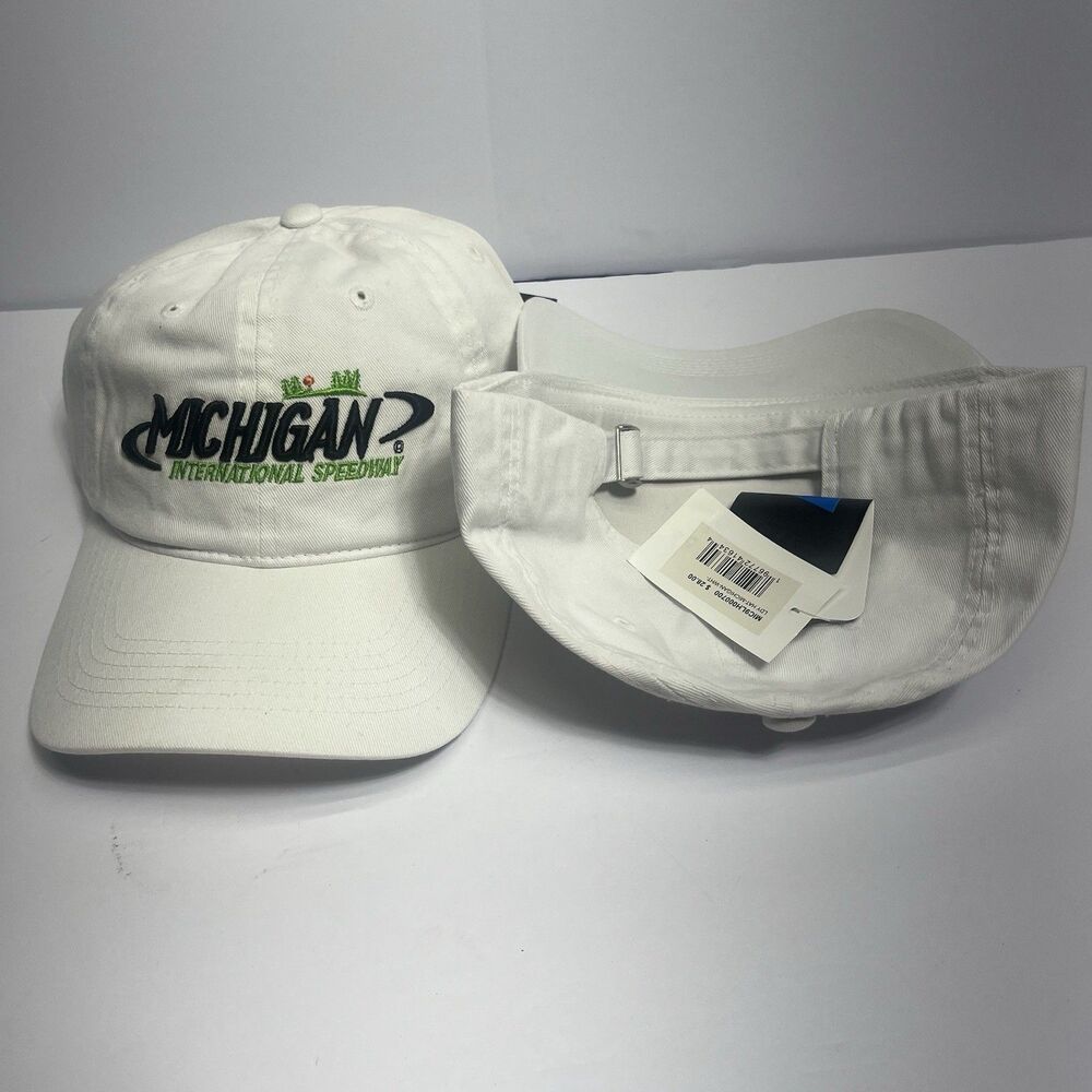 NASCAR Women’s MICHIGAN INTERNATIONAL SPEEDWAY White Hat Cap New With Tags